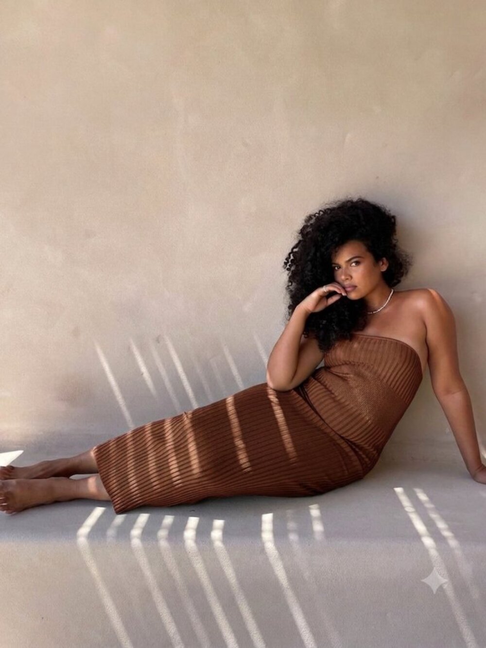 Kyra Strapless Knit Midi Dress - Chocolate